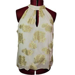 Calligraphie Sleeveless Yoke Top (Size XL)